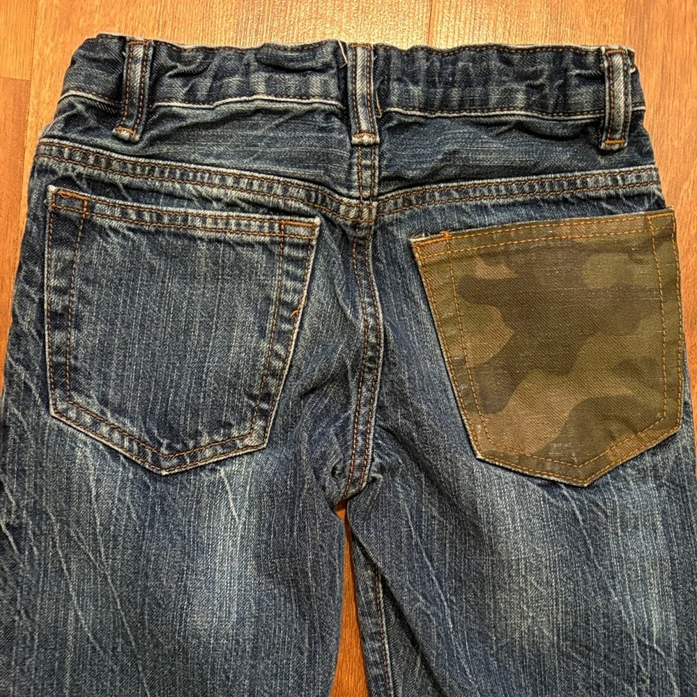 GAP Slim Straight Fit Dark Wash Camouflage Jeans Boys Size 8
